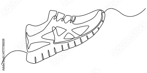 Minimalist shoes outline created with single continuous line drawing design