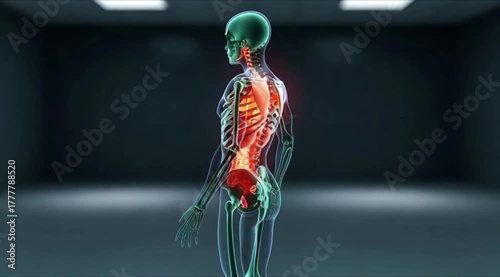 Detailed Medical Animation of Human Digestive System Showing Internal Organs and Functionality