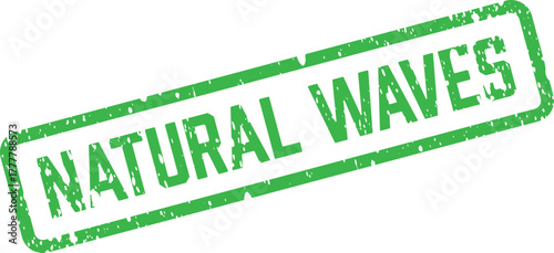 Authentic green natural waves rubber stamp impression suitable for aquatic branding and water themes