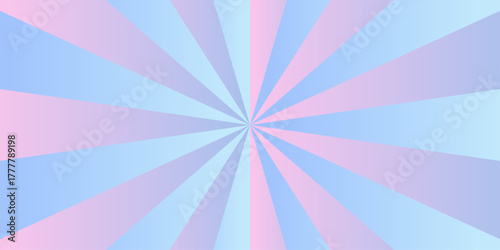 Minimal blue and pink gradient sunrise radiate striped wave geometric circus light Colorful sun rays sunburst pattern background. Sunburst background vector illustration pattern beam rays.	