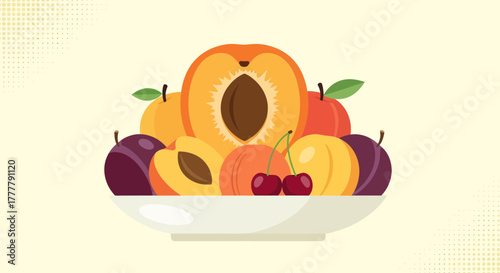 Vibrant Arrangement of Fresh Fruits in a Stylish Bowl for Healthy Eating and Nutrition