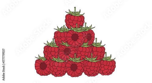 Vibrant Arrangement of Fresh Raspberries Illustrates Abundance and Natural Sweetness