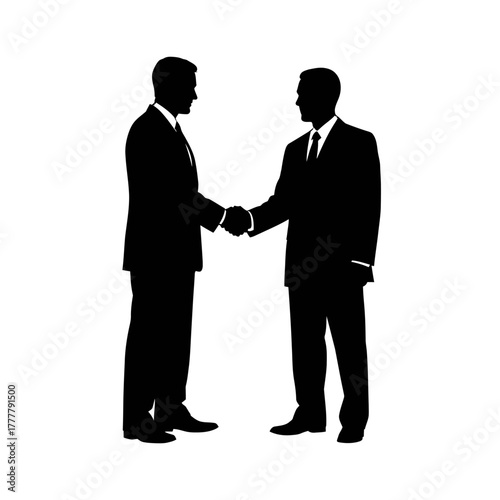 Two businessmen shaking hands vector illustration