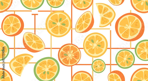Vibrant Citrus Fruit Pattern Perfect For Summer Themed Designs And Creative Projects