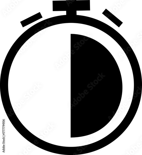 Stopwatch icon , Timer, clock, ,stopwatch symbol. minutes ,hour , speed, work, day, office, person, isolated on transparent background.