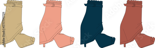 Four Color Options for Garment Component Illustration