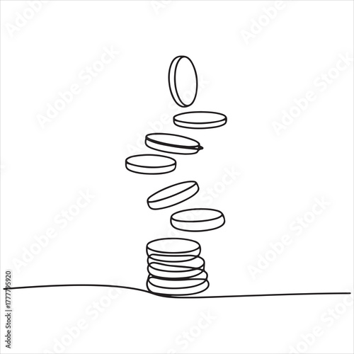 Stack of Coins Falling Down, Financial Risk and Instability, Concept of Wealth Depletion