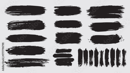 Collection of hand-drawn abstract black doodle shapes and symbols on white background vector