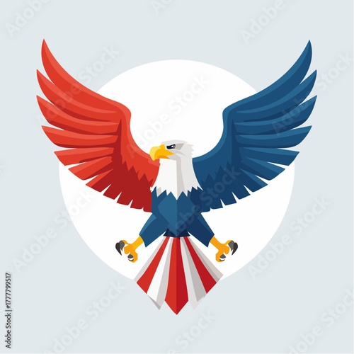 aigle des États-Unis blanc rouge et bleu