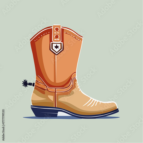 Bottes de cowboy stylisées isolées symbole Far West