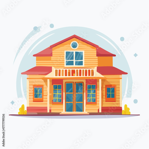 Icône vectorielle géométrique représentant bar western américain