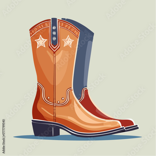 Icône vectorielle minimaliste représentant chaussures western