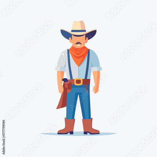 Icône vectorielle géométrique représentant cow-boy américain