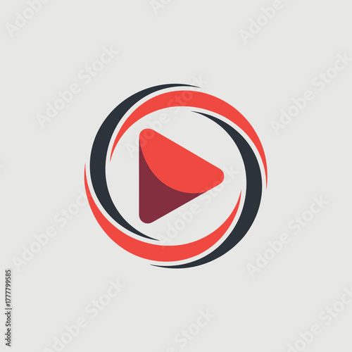 play, media, streaming, video, logo, symbol, icon, button, multimedia, broadcast, digital, interface, player, entertainment, modern, design, minimal, abstract, circle, triangle, motion, online, networ