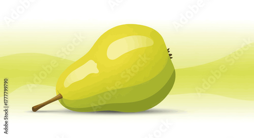 Vibrant Illustrated Pear Depicting The Beauty of Garden Harvest on Soft Background