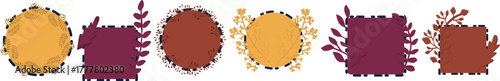 Autumn Leaves Frames Set for Seasonal Design 