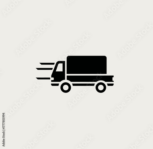 Fast delivery truck icon. Quick shipping and logistics symbol for expedited transport and reliable cargo delivery service.