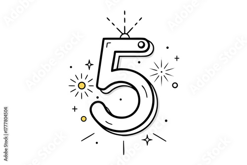 countdown digit enclosed glowing frame  