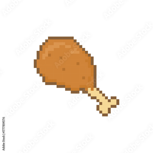 fried chicken thigh pixel art