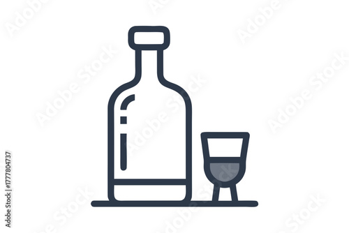 silhouette bottle and glass icon