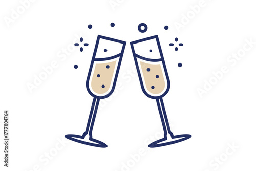 clinking champagne glasses icon