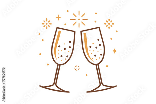 two tilted glasses heart formation