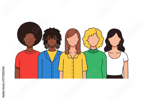 Diverse Group of Women Standing Together in Unity 1.