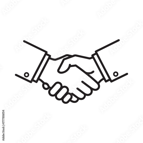 Business handshake icon representing agreement, partnership, and success