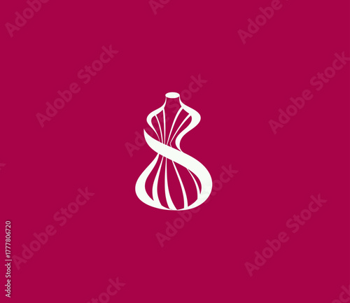 Elegant abstract white female tailor's dummy and dress form design on vibrant magenta background. Fashion, style, and creativity concept.