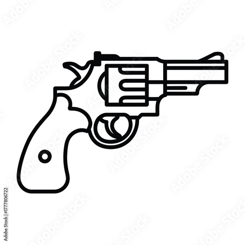 Outline drawing of a classic revolver handgun