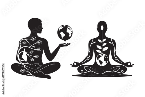 Meditation Unites Soul with Nature and Globe