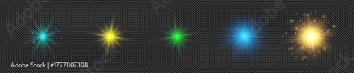 Set of light effects of lens flares