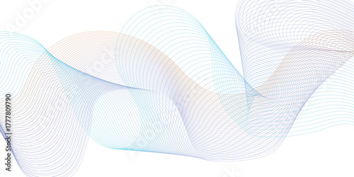 Dynamic blue line wave isolated on transparent background. Abstract sound visualization data. Digital structure of the wave flow of luminous particles