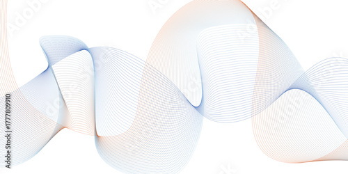 Dynamic blue line wave isolated on transparent background. Abstract sound visualization data. Digital structure of the wave flow of luminous particles