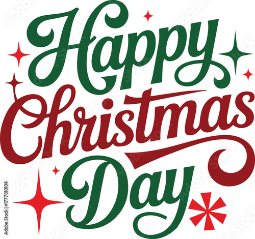 Christmas day typography design for t shirt