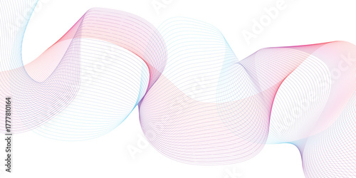 Abstract colorful wave element for design. Digital frequency track equalizer. Stylized line art background. Vector illustration, flat, clip art