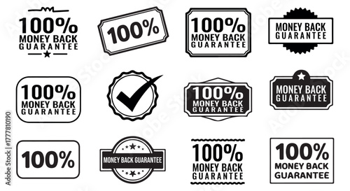 Money Back Guarantee Badge Set for Marketing and Packaging