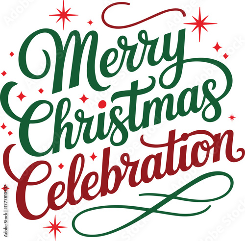 Merry Christmas celebration typography design 2025