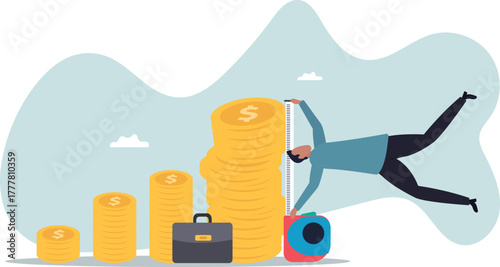 Investment measurement or benchmark, ROI, return on investment, wealth monitoring with financial goal or target.about a man and his life.