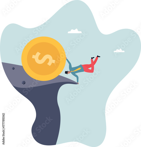 Debt, loan payment or mortgage problem, financial failure or investment risk, bankruptcy, spending or money mistake.about a man and his life.