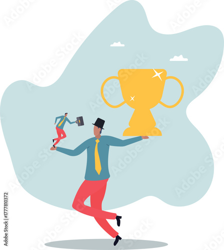 Motivation to achieve goal, reward or prize to motivate employee to succeed in work, effort and ambition to reach target .about a man and his life.