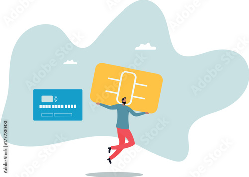 Credit card or debit card payment account fraud, hacker or criminal use phishing to steal online money, data or personal identity.about a man and his life.
