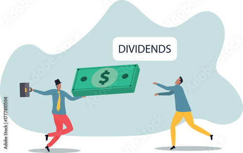 Dividends stock payment, passive income from dividend yield .about a man and his life.