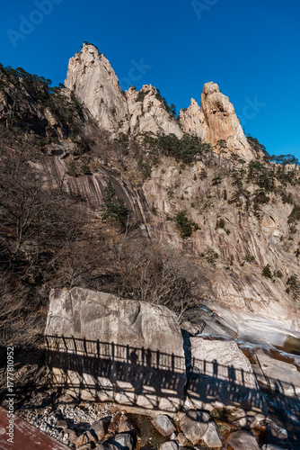 Ulsanbawi Rock cliff formation in Seoraksan National Park, Sokcho, South Korea