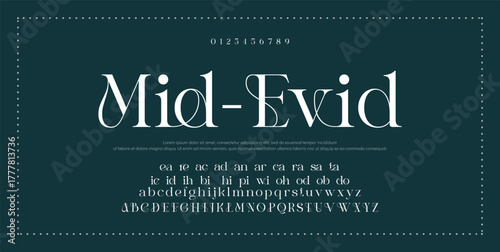Elegant Font Uppercase Lowercase and Number. Classic Lettering Minimal Fashion Designs. Typography modern serif fonts regular decorative vintage concept. vector illustration