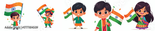 a happy student carrying the Indian flag