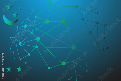  Abstract digital network globe with connecting lines and nodes