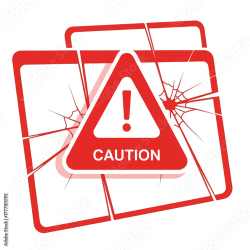 Red folder icon with a caution sign, indicating a potential data breach or security risk.