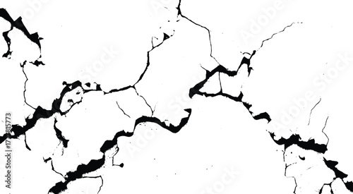 Texture soil dry crack background pattern. black and white vintage of cracked concrete scribble effect. Vector eps10