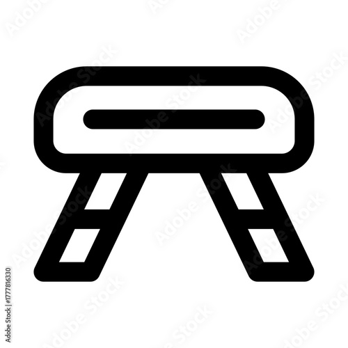Creative Sleek Gymnastics Table icon illustrating a modern training apparatus for acrobatic exercises